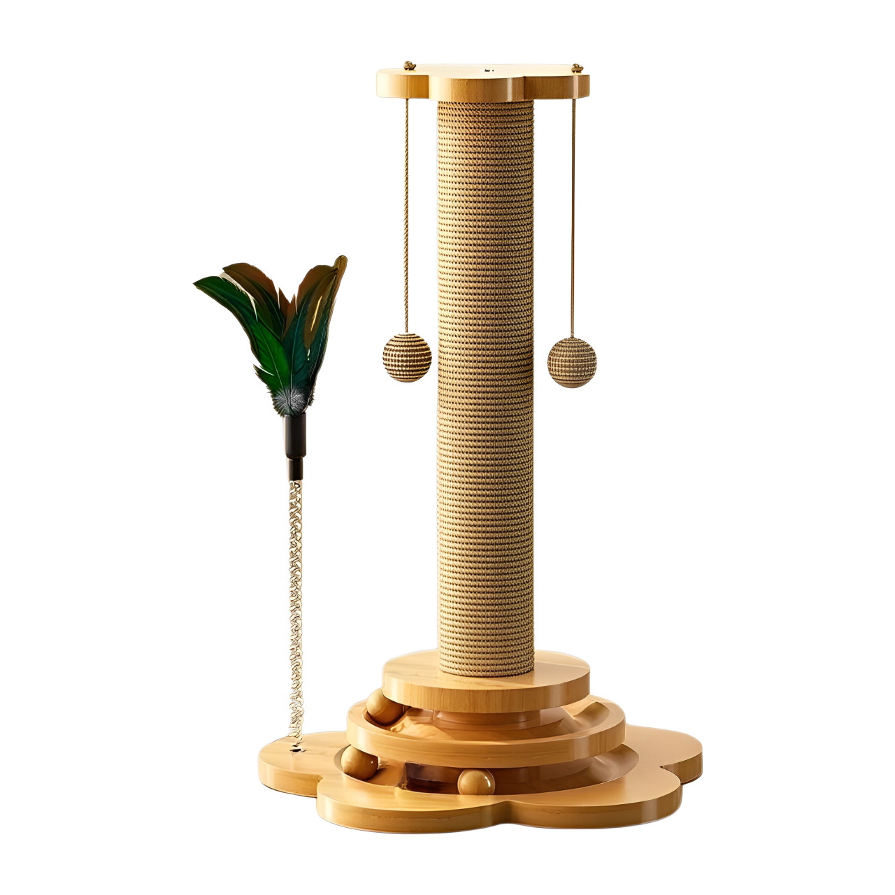 Cat Scratching Pole Scratcher Solid Wood Sisal