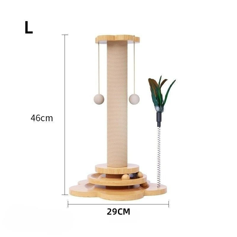 Cat Scratching Pole Scratcher Solid Wood Sisal