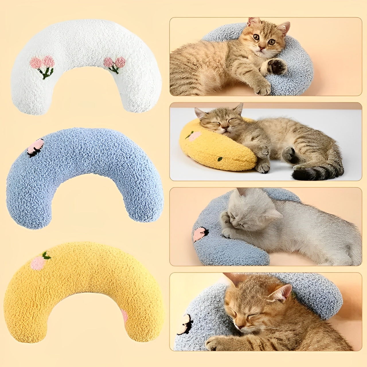 Comfortable Cat Hugging Pillow Neck Protector U-Shaped