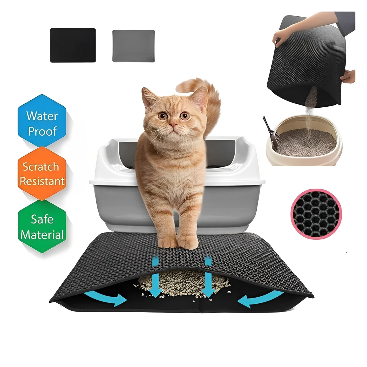 Non Slip Waterproof Cat Litter Mat