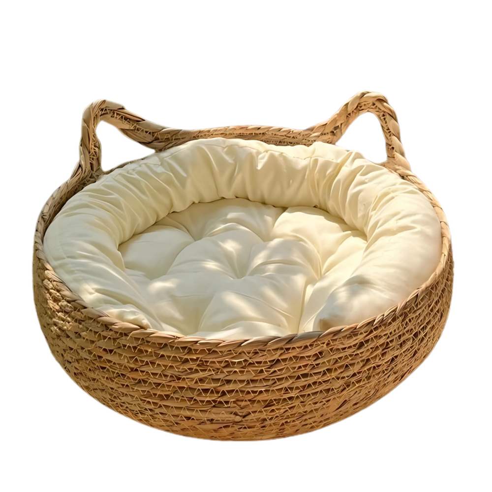 Cozy Rattan Cat Bed