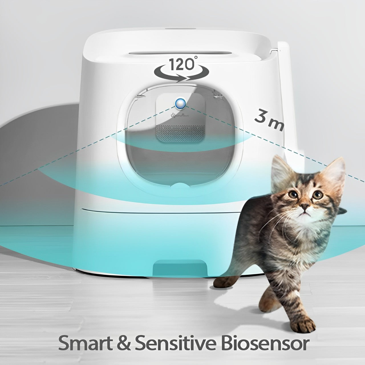 Smart Cat Air Purifier For Cat Litter Box Deodorizer DownyPaws 4000mAh