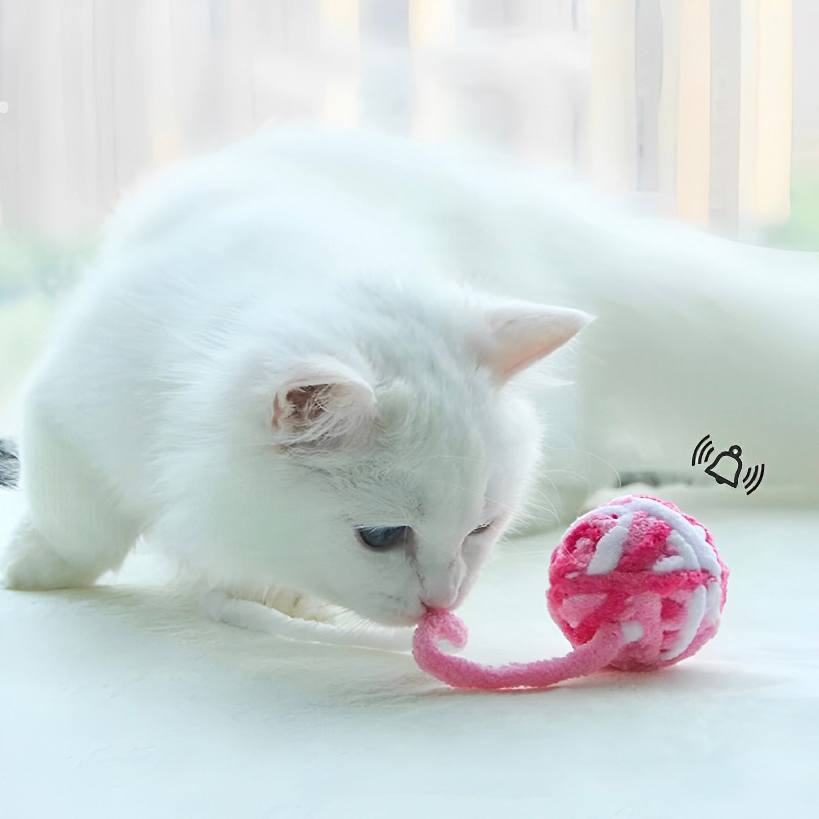 Funny Interactive Cat Toy Colorful Yarn Balls with Bell Sounding