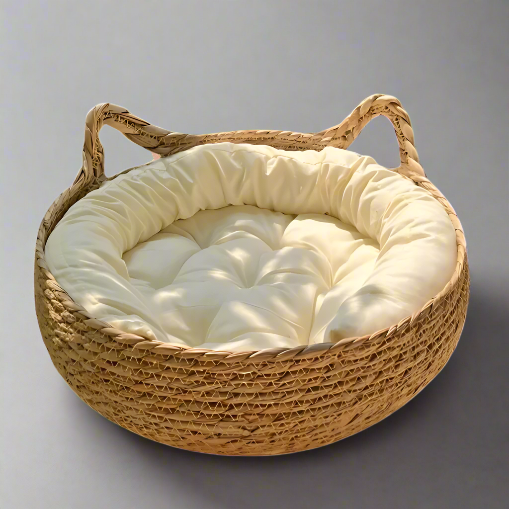 Cozy Rattan Cat Bed